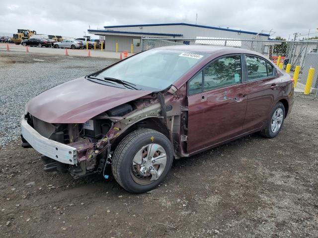 19XFB2F5XEE235894 - 2014 HONDA CIVIC LX BURGUNDY photo 1