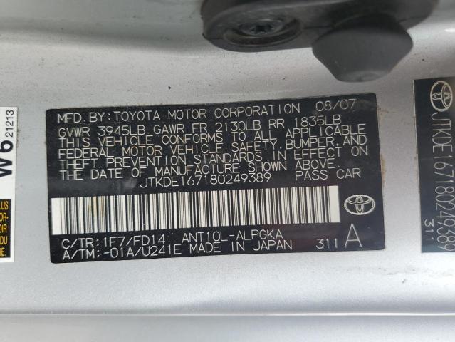 JTKDE167180249389 - 2008 TOYOTA SCION TC 银色 照片 13