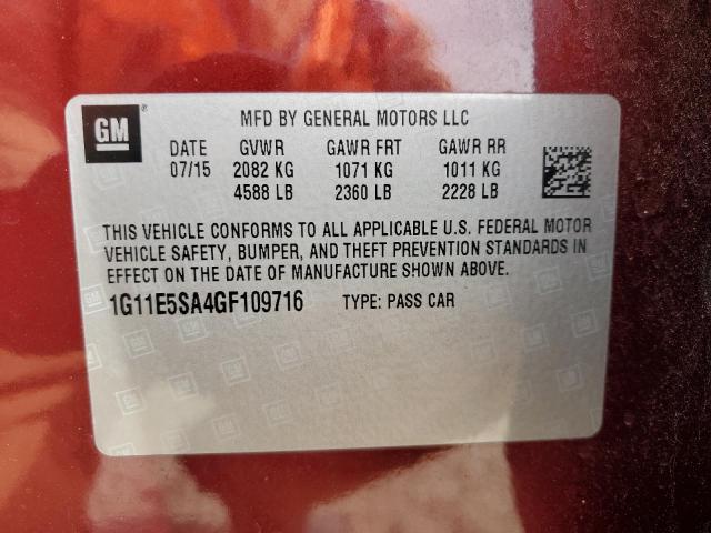 1G11E5SA4GF109716 - 2016 CHEVROLET MALIBU LIM LTZ BURGUNDY photo 13