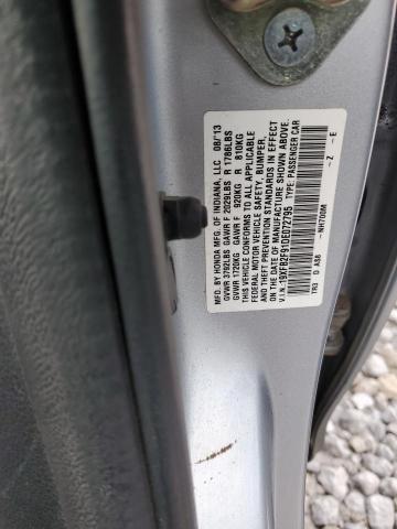 19XFB2F91DE072795 - 2013 HONDA CIVIC EXL ვერცხლისფერი ფოტო 12