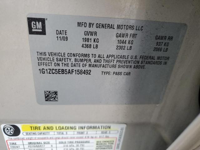 1G1ZC5EB5AF158492 - 2010 CHEVROLET MALIBU 1LT BEIGE photo 13