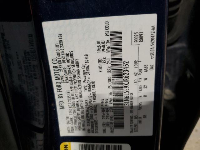 3LN6L5E9XJR623452 - 2018 LINCOLN MKZ RESERVE ლურჯი ფოტო 12