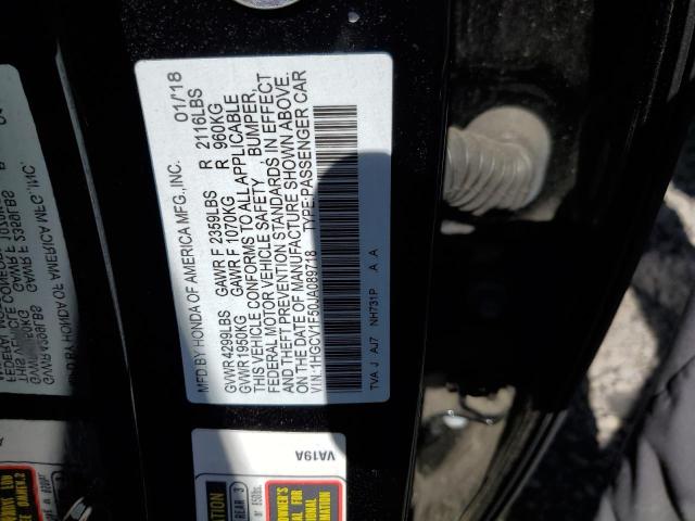 1HGCV1F50JA089718 - 2018 HONDA ACCORD EXL BLACK photo 12