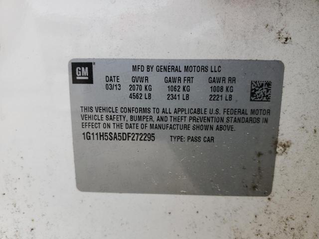 1G11H5SA5DF272295 - 2013 CHEVROLET MALIBU LTZ أبيض صورة 12