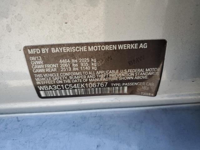 WBA3C1C54EK106767 - 2014 BMW 328 I SULEV SILVER photo 12