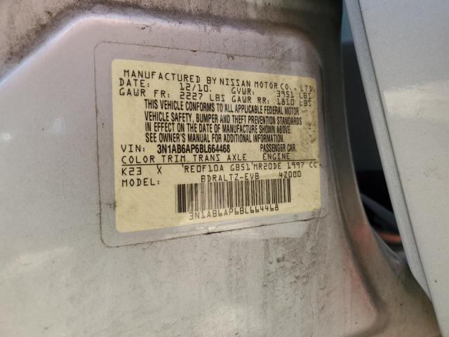 3N1AB6AP6BL664468 - 2011 NISSAN SENTRA 2.0 SILVER photo 12