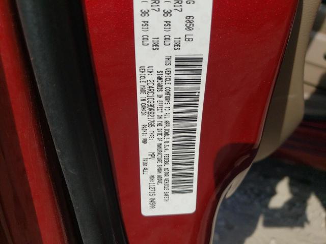 2C4RC1CG8DR621785 - 2013 CHRYSLER TOWN & COU TOURING L RED photo 13