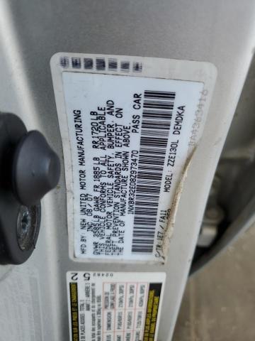 1NXBR32E08Z973470 - 2008 TOYOTA COROLLA CE SILVER photo 12