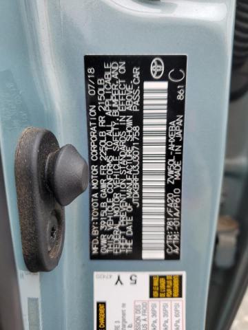 JTDKBRFU3J3071758 - 2018 TOYOTA PRIUS TEAL photo 13