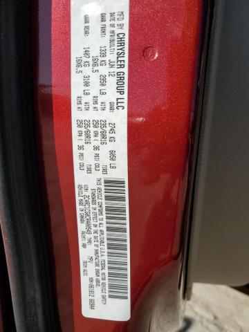 2C4RC1CG0CR400549 - 2012 CHRYSLER TOWN & COU TOURING L MAROON photo 13