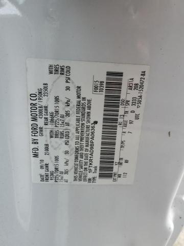 1FTKR1AD9BPA06363 - 2011 FORD RANGER WHITE photo 12