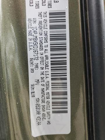 1C4PJMBX5KD167172 - 2019 JEEP CHEROKEE TRAILHAWK მწვანე ფოტო 13