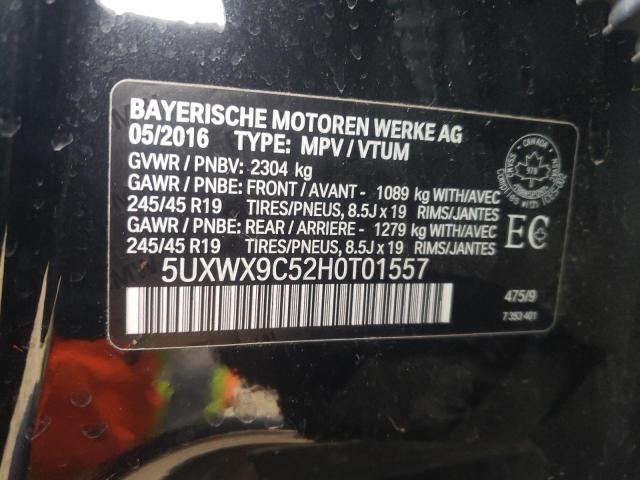 5UXWX9C52H0T01557 - 2017 BMW X3 XDRIVE28I BLACK photo 13