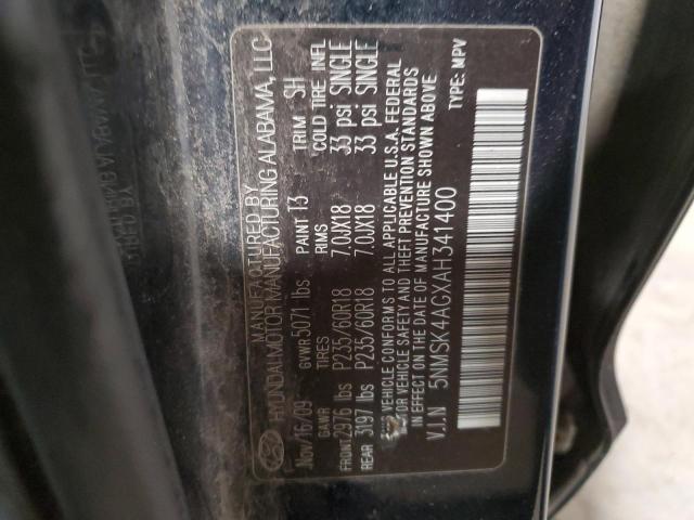 5NMSK4AGXAH341400 - 2010 HYUNDAI SANTA FE LIMITED BLUE photo 13