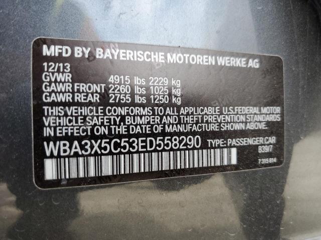 WBA3X5C53ED558290 - 2014 BMW 328 XIGT CHARCOAL photo 12