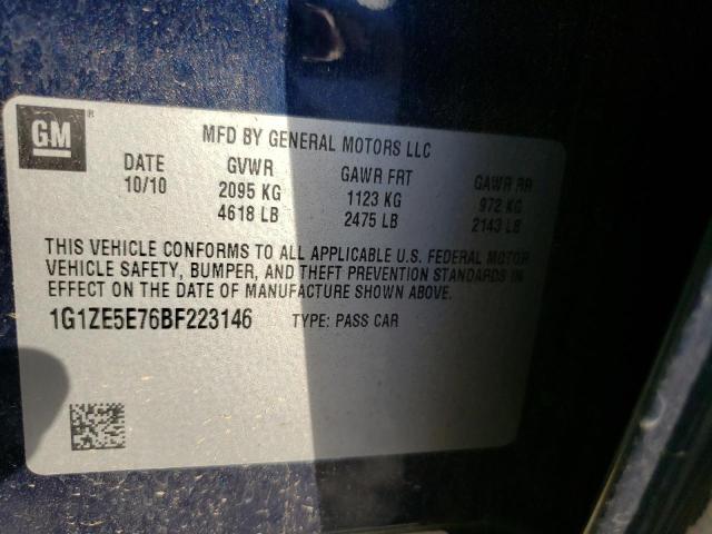 1G1ZE5E76BF223146 - 2011 CHEVROLET MALIBU LTZ ლურჯი ფოტო 12