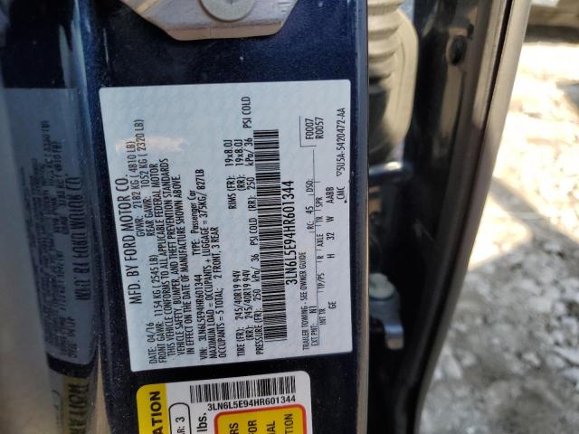 3LN6L5E94HR601344 - 2017 LINCOLN MKZ RESERVE BLUE photo 12