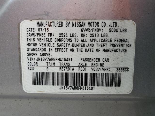 JN1BV7AR8FM415491 - 2015 INFINITI Q50 BASE SILVER photo 13