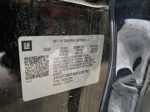 1G1ZC5ST1KF139792 - 2019 CHEVROLET MALIBU LS Սև լուսանկար 13