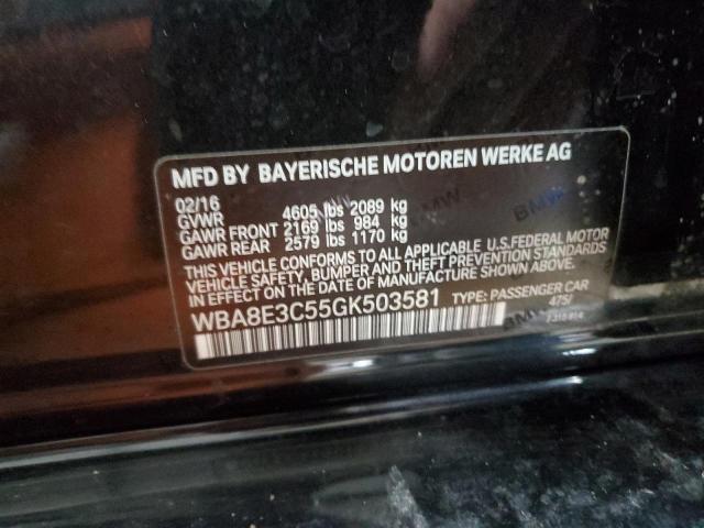 WBA8E3C55GK503581 - 2016 BMW 328 XI SULEV BLACK photo 12