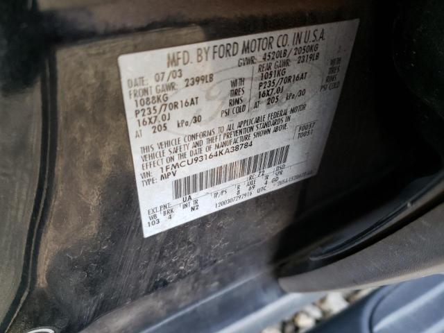 1FMCU93164KA38784 - 2004 FORD ESCAPE XLT BLACK photo 13