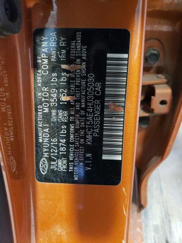 KMHCT5AE4HU305030 - 2017 HYUNDAI ACCENT SE ORANGE photo 13