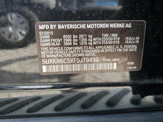 5UXKR6C5XF0J79499 - 2015 BMW X5 XDRIVE50I BLACK photo 13