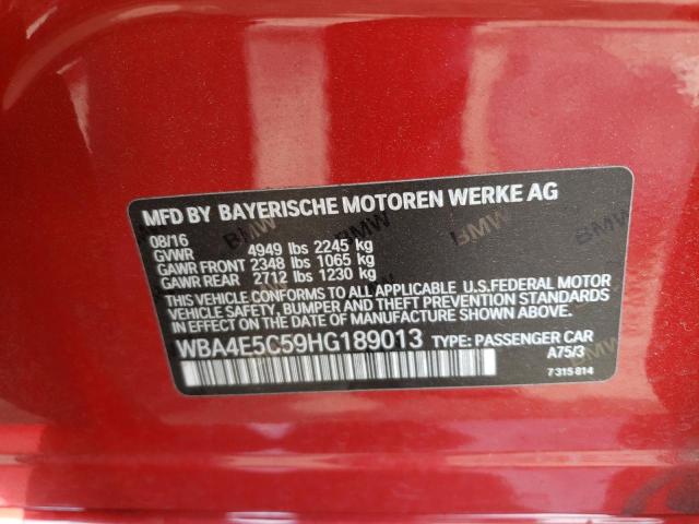 WBA4E5C59HG189013 - 2017 BMW 440XI GRAN COUPE RED photo 12