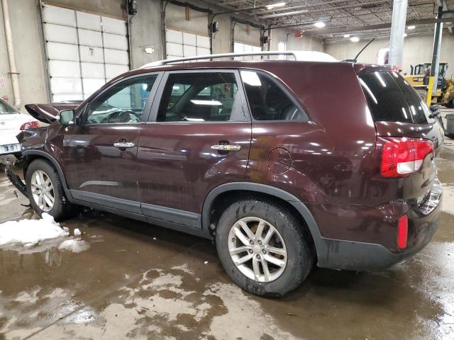 5XYKT4A62FG568067 - 2015 KIA SORENTO LX MAROON photo 2