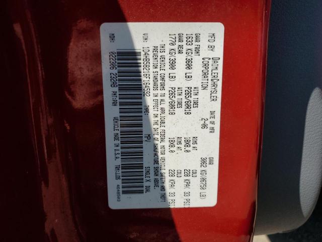 1D4HB58216F164592 - 2006 DODGE DURANGO LIMITED RED photo 13