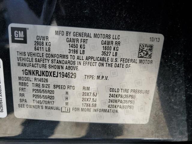 1GNKRJKDXEJ194629 - 2014 CHEVROLET TRAVERSE LTZ CHARCOAL photo 13