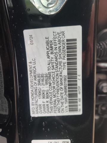 19XFL2H89RE018802 - 2024 HONDA CIVIC SPORT BLACK photo 13