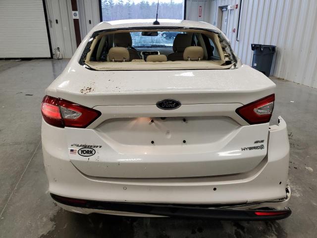 3FA6P0LU2FR148511 - 2015 FORD FUSION SE HYBRID WHITE photo 6