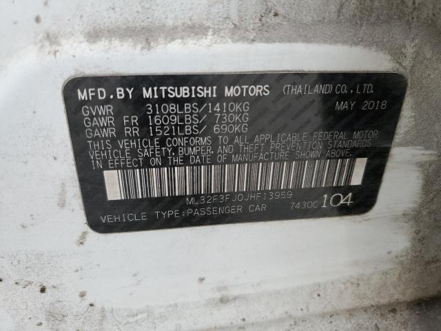 ML32F3FJ0JHF13959 - 2018 MITSUBISHI MIRAGE G4 ES WHITE photo 12