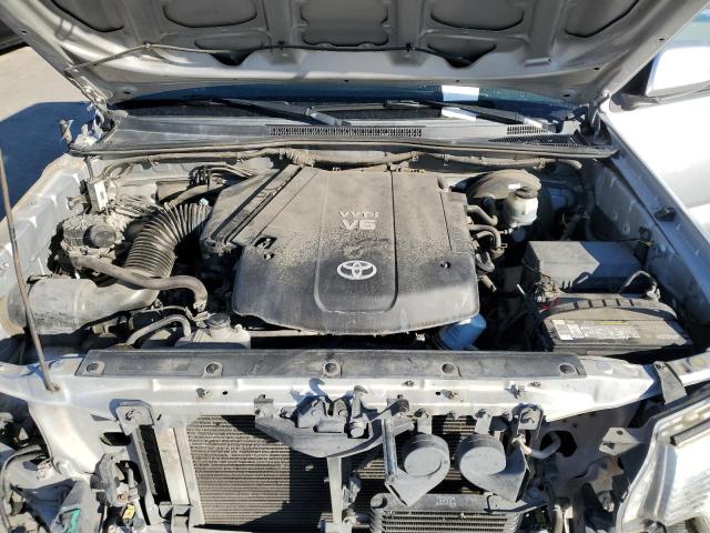 5TFJU4GNXCX017742 - 2012 TOYOTA TACOMA DOUBLE CAB PRERUNNER SILVER photo 11