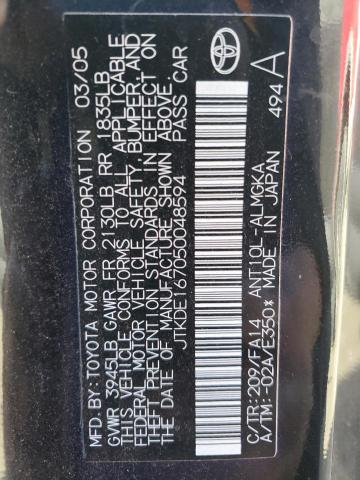 JTKDE167050048594 - 2005 TOYOTA SCION TC 黑色 照片 12