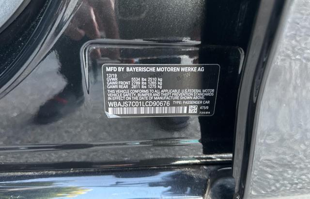 WBAJS7C01LCD90676 - 2020 BMW M550XI BLACK photo 10