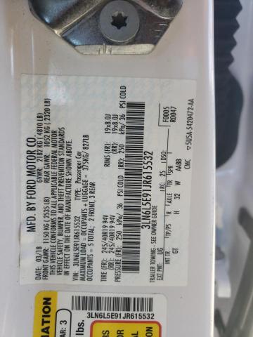 3LN6L5E91JR615532 - 2018 LINCOLN MKZ RESERVE 白色 照片 12