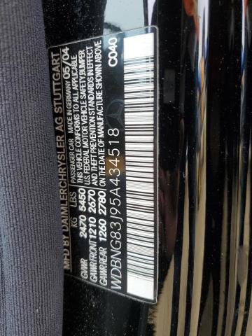 WDBNG83J95A434518 - 2005 MERCEDES-BENZ S 430 4MATIC BLACK photo 12