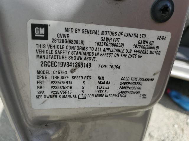 2GCEC19V341298149 - 2004 CHEVROLET SILVERADO C1500 GOLD photo 12