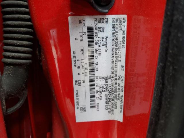 1FADP3K29EL119755 - 2014 FORD FOCUS SE RED photo 12