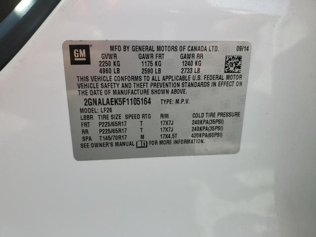 2GNALAEK5F1105164 - 2015 CHEVROLET EQUINOX LS WHITE photo 12