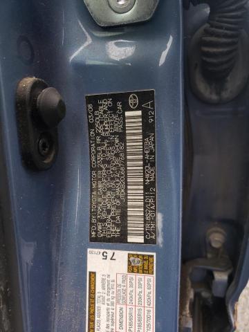 JTDKB20U687768182 - 2008 TOYOTA PRIUS BLUE photo 13