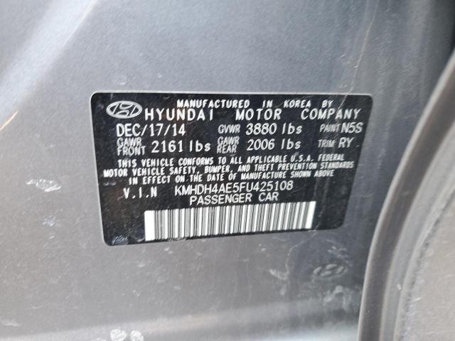 KMHDH4AE5FU425108 - 2015 HYUNDAI ELANTRA SE SILVER photo 12