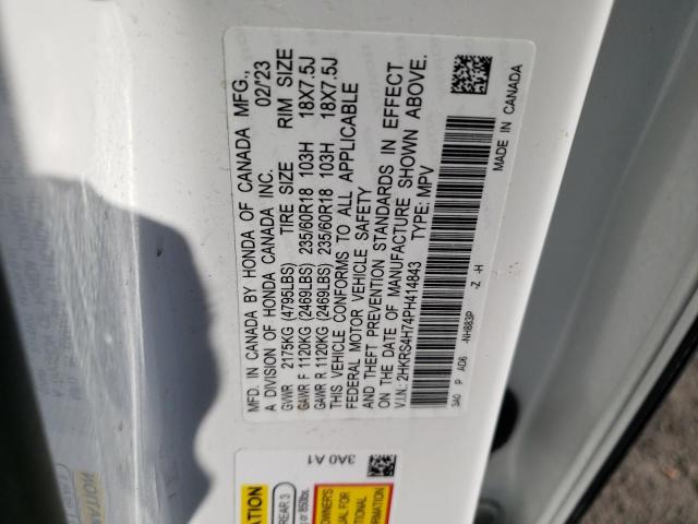 2HKRS4H74PH414843 - 2023 HONDA CR-V EXL WHITE photo 13