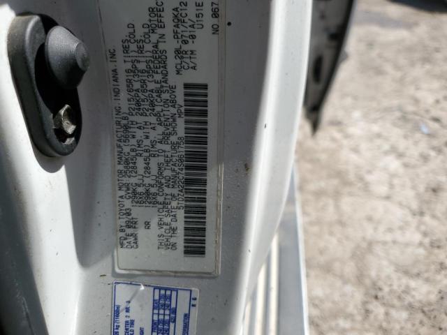 5TDZA22C74S061758 - 2004 TOYOTA SIENNA XLE WHITE photo 13