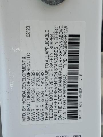 19XFL1H75PE005348 - 2023 HONDA CIVIC EXL თეთრი ფოტო 12