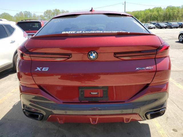5UXCY6C08P9P44812 - 2023 BMW X6 XDRIVE40I RED photo 6