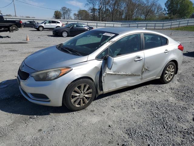 KNAFX4A64E5184785 - 2014 KIA FORTE LX SILVER photo 1