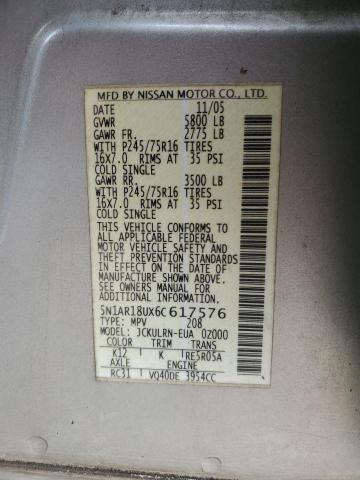 5N1AR18UX6C617576 - 2006 NISSAN PATHFINDER LE 银色 照片 13